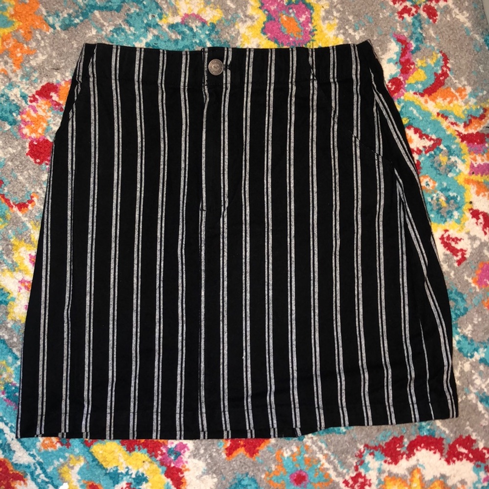 Black and white striped Hollister skirt